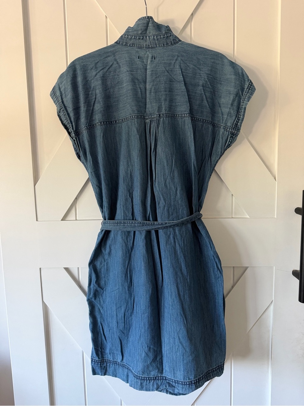 Nautica Washed Blue Denim Shirt Dress with Belt - Picture 4 of 5